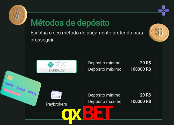 O cassino qxbet oferece uma grande variedade de métodos de pagamento
